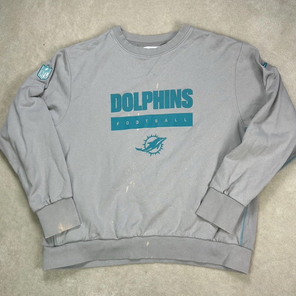 Nike Miami Dolphins Team Issued Sweatshirt Men's XL Heavyweight Knit Graphic